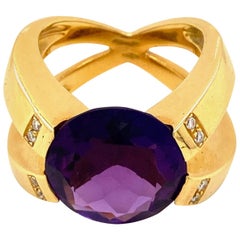 Designer Amethyst Diamond Ring
