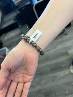 Designer-Perlenarmband aus Silber mit antikem Labradorit und Diamanten im Rosenschliff