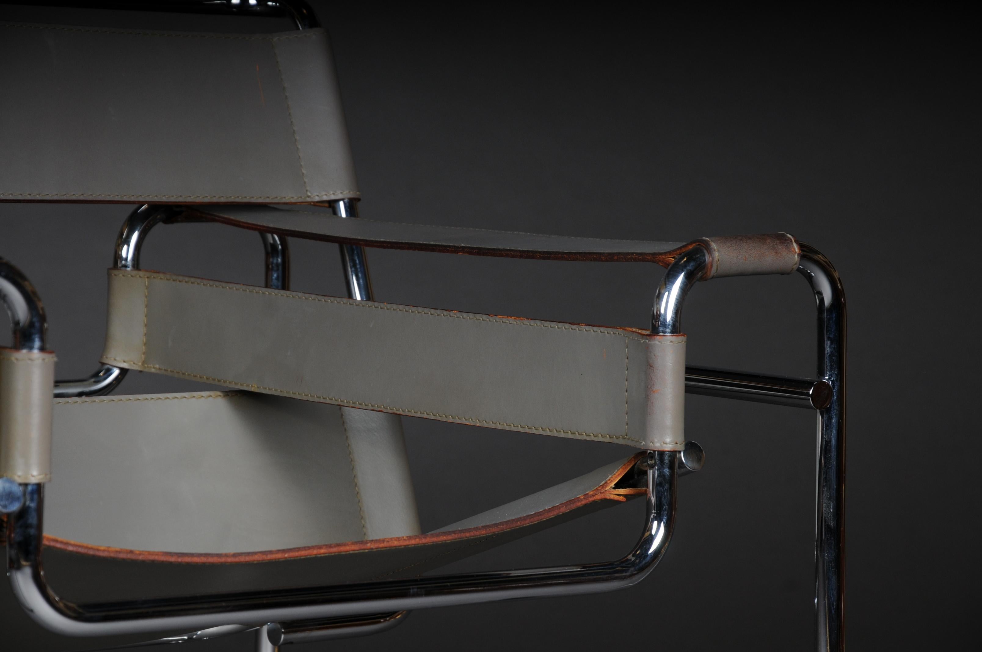 Acier Fauteuil / chaise de designer Wassily Marcel Breuer / Knoll International en vente
