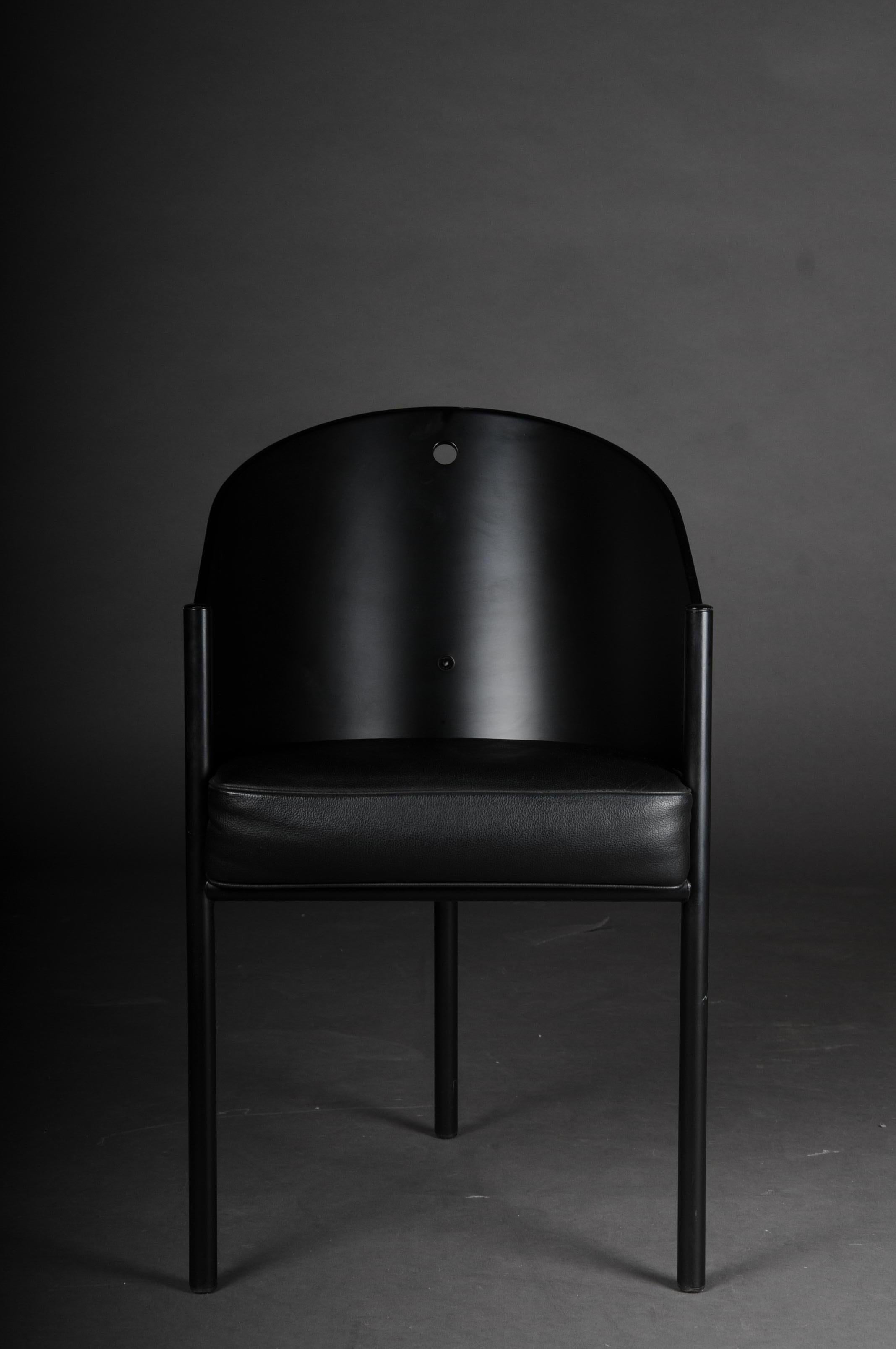 French Designer Armchair Philippe Strack, Black, Pratfall For Sale