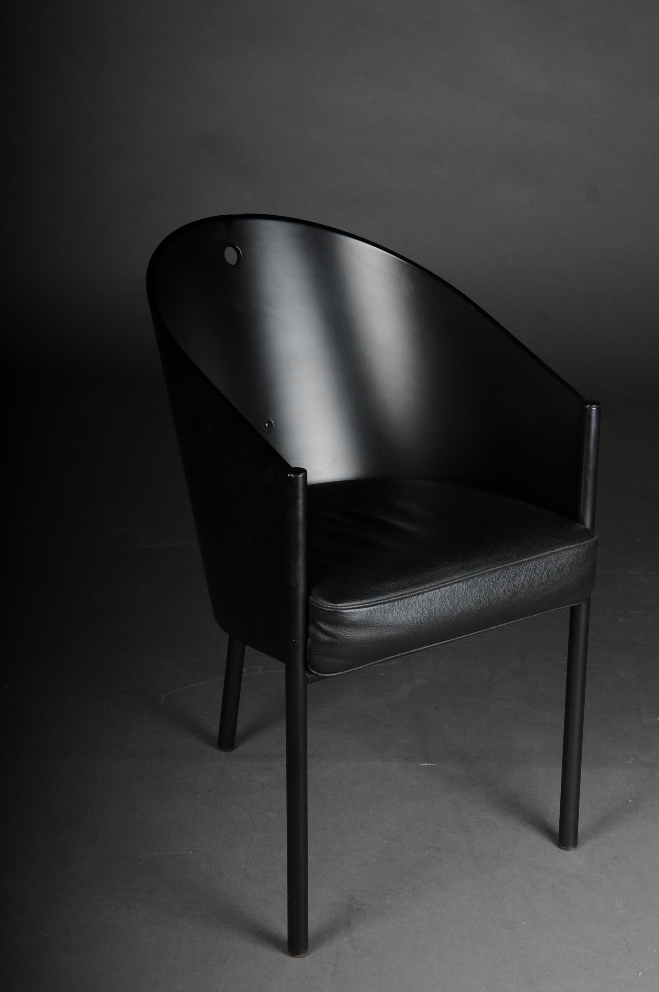 Ebonized Designer Armchair Philippe Strack, Black, Pratfall For Sale