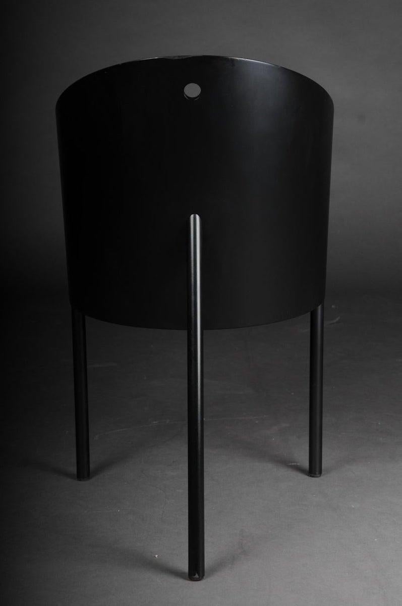 Sillón de diseño Philippe Strack, Negro, Pratfall Cuero en venta