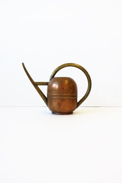 Designer Art Deco Period Brass and Copper Watering Can by Chase