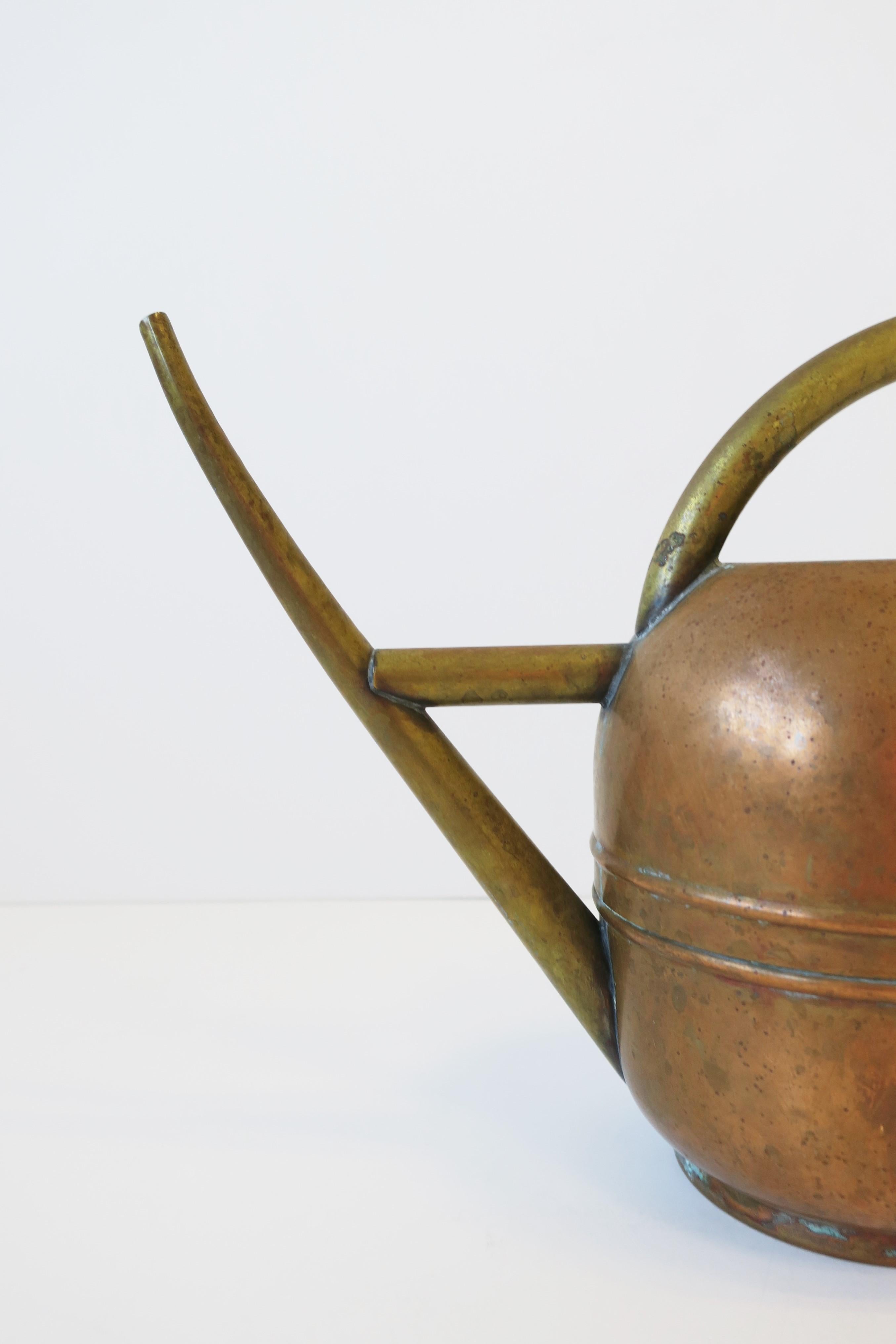 Mid-20th Century Designer Art Deco Period Brass and Copper Watering Can by Chase
