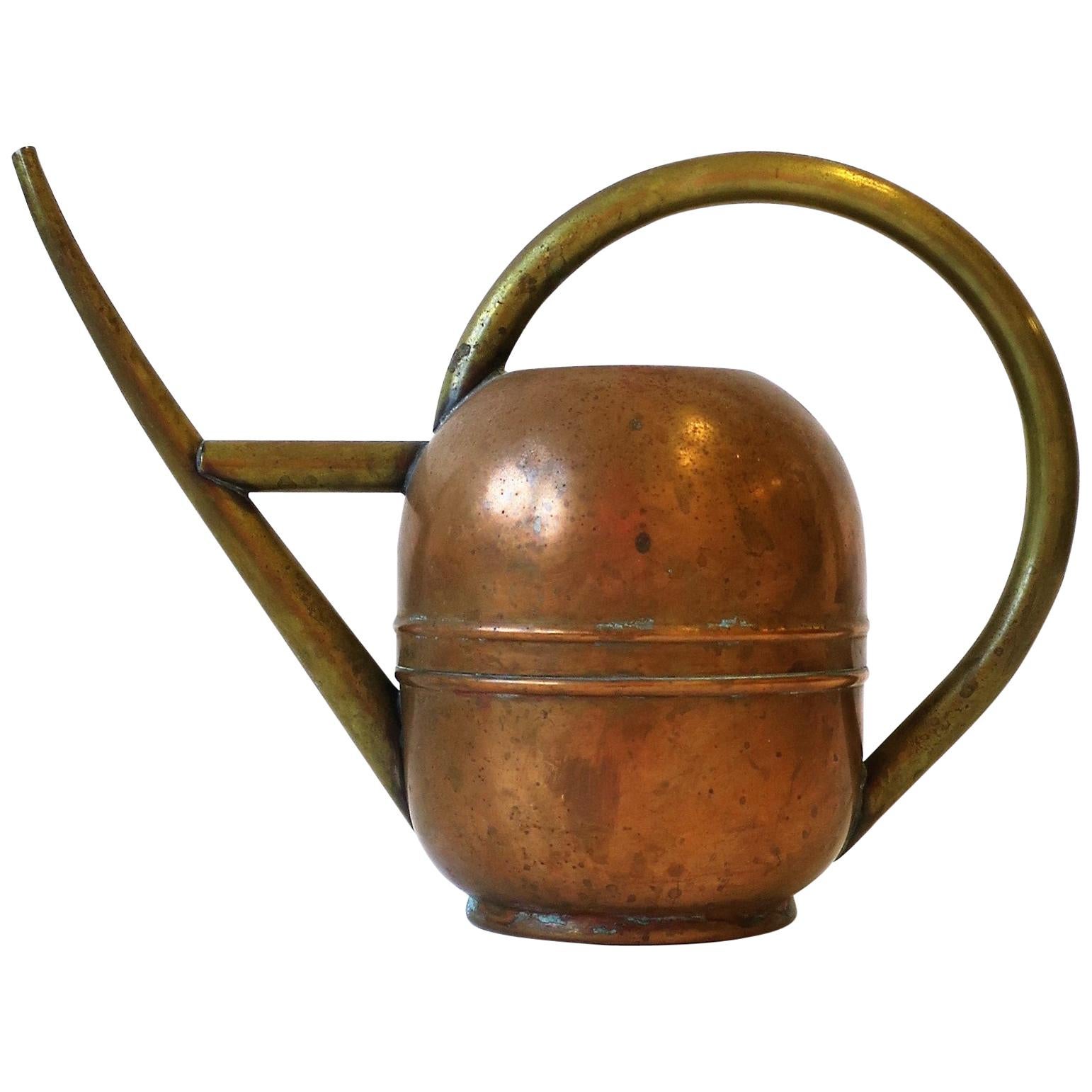 Designer Art Deco Period Brass and Copper Watering Can by Chase