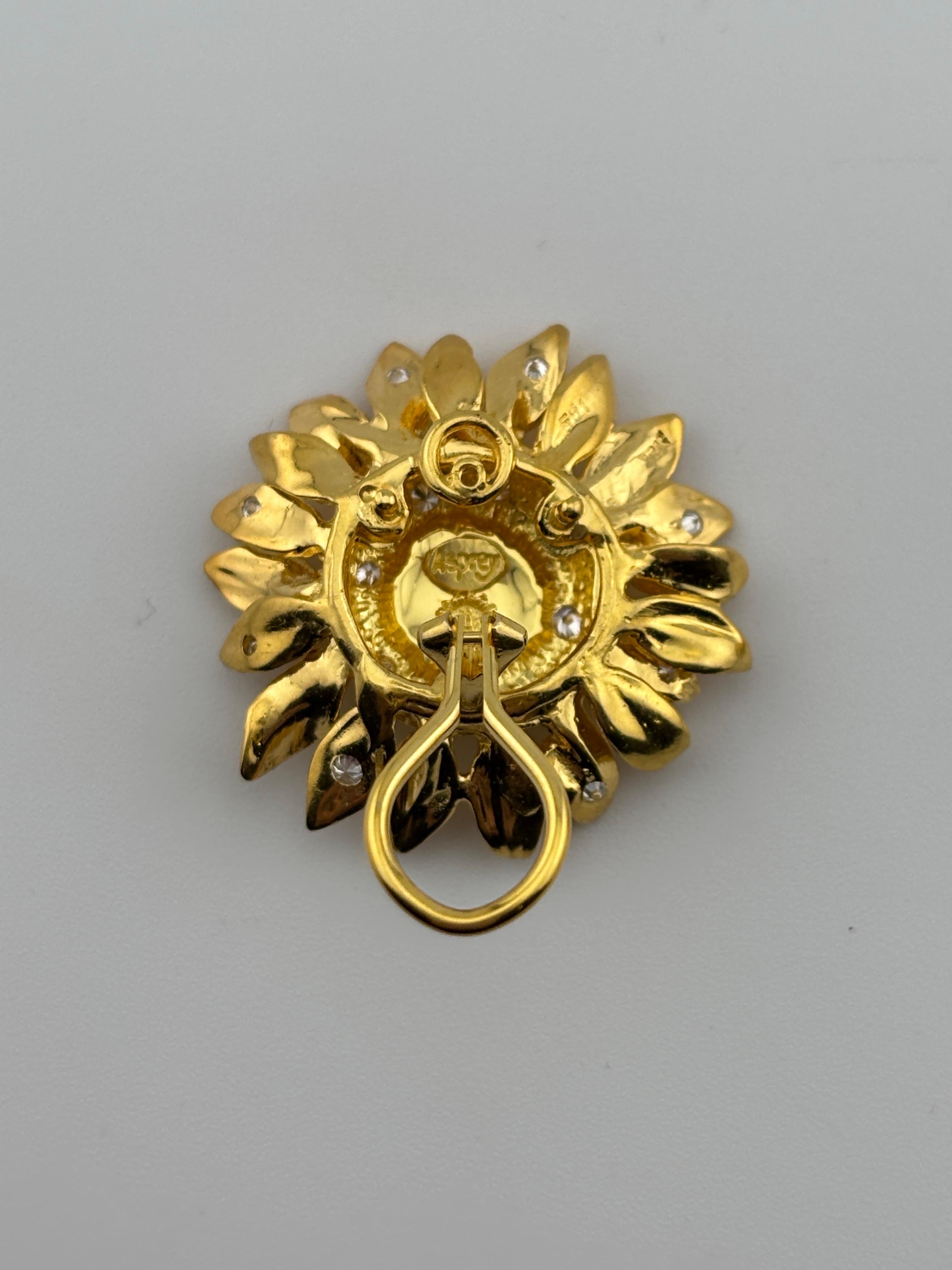 Pendientes de diseño Asprey Oro amarillo 18k y diamante natural 6