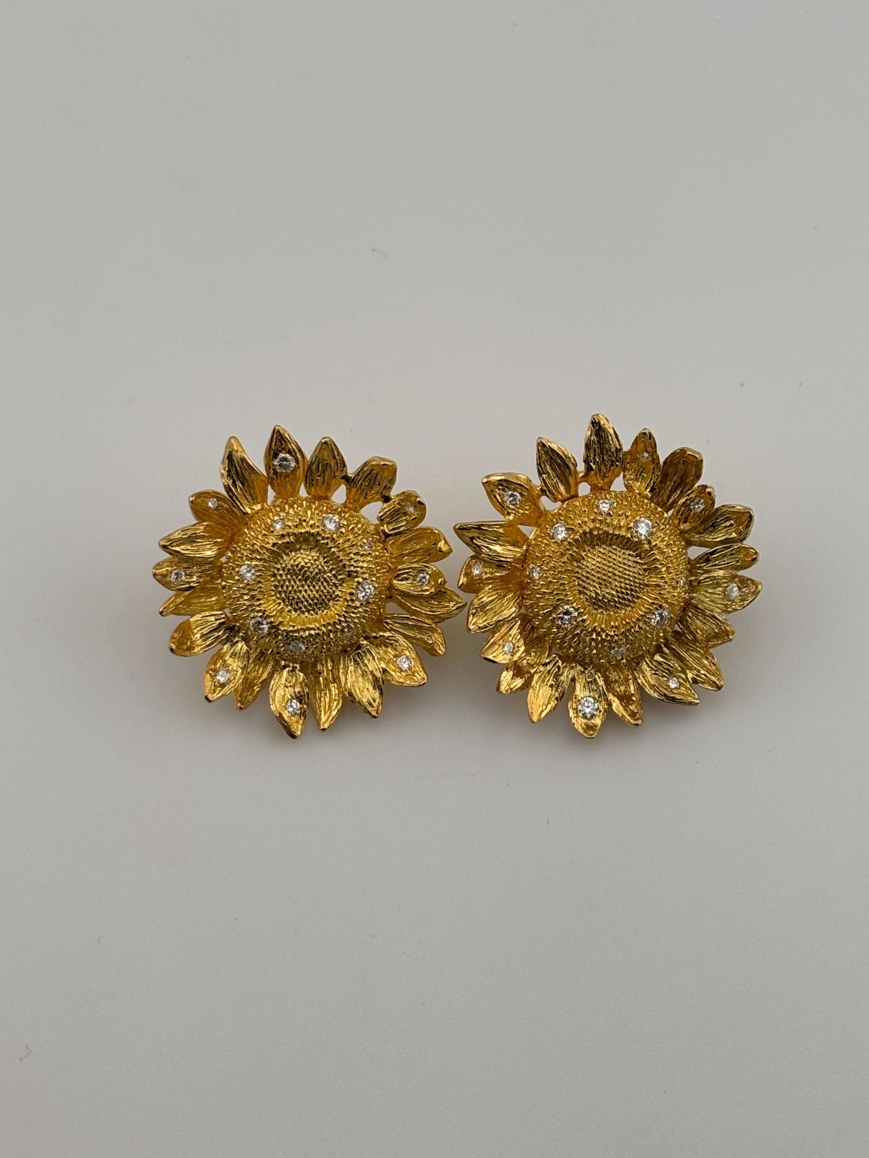Femenino o masculino Pendientes de diseño Asprey Oro amarillo 18k y diamante natural