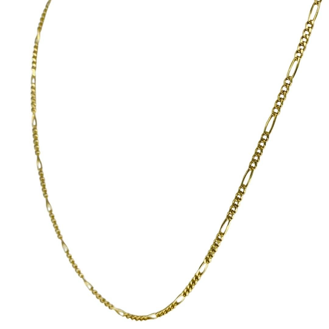Chaîne de collier à maillons Figaro de 2,8 mm en or 18k de 21 pouces du designer BALESTRA Excellent état - En vente à Miami, FL