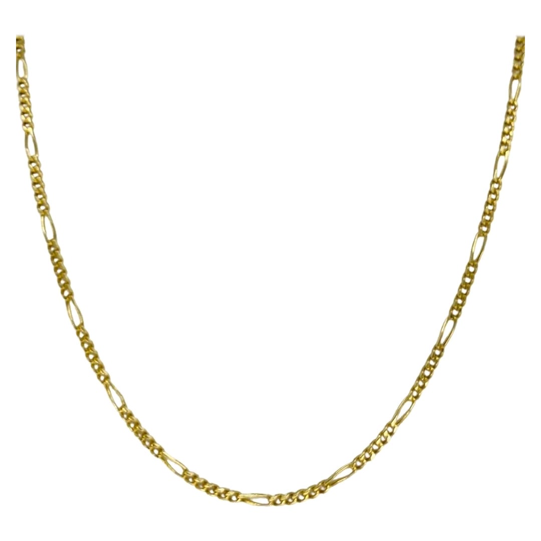 Designer Balestra 2,8 mm Figaro Link Collana a catena in oro 18k 21 pollici