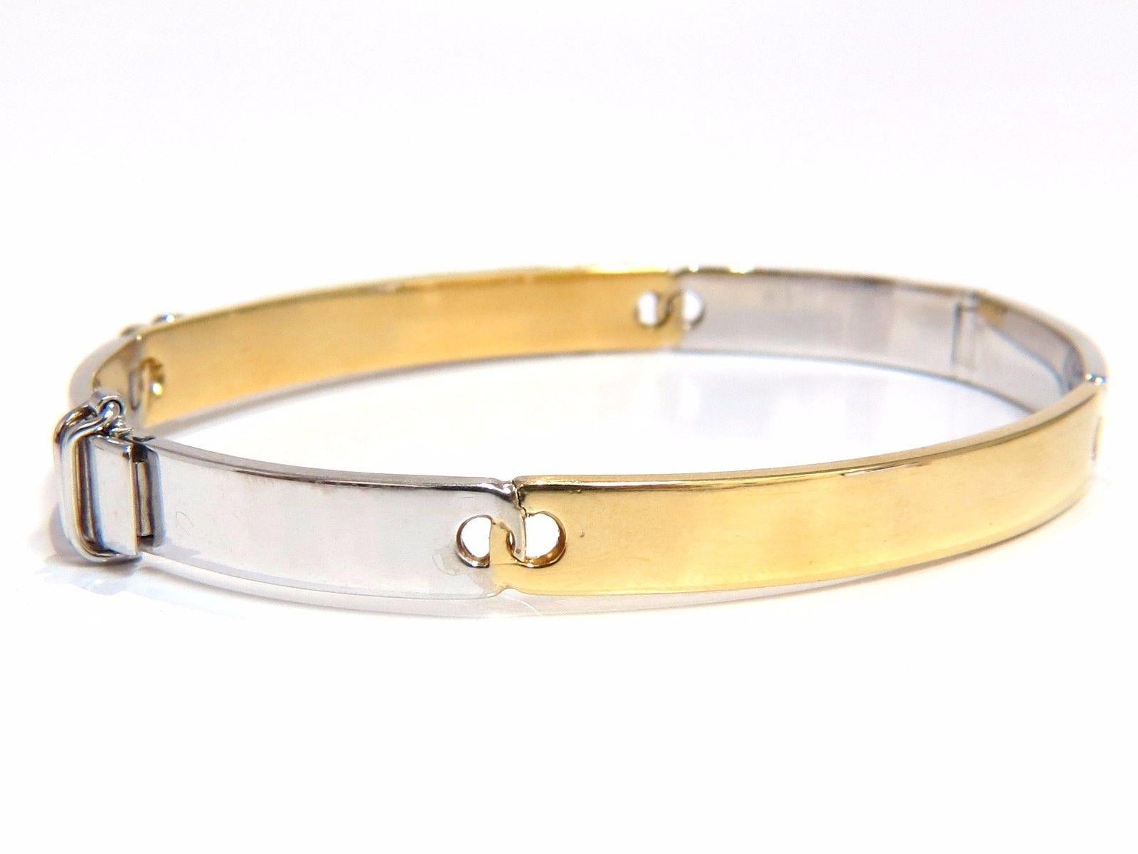 Bracelet jonc de créateur bicolore en or 18 carats avec diamants naturels de 1,50 carat en vente 4