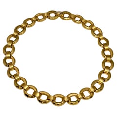 Designer Biffy's Italian Vintage 18 Karat Yellow Gold  Oval Link Necklace