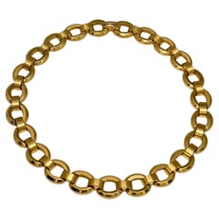 Designer Biffy's Italian Vintage 18 Karat Yellow Gold Oval Link Necklace