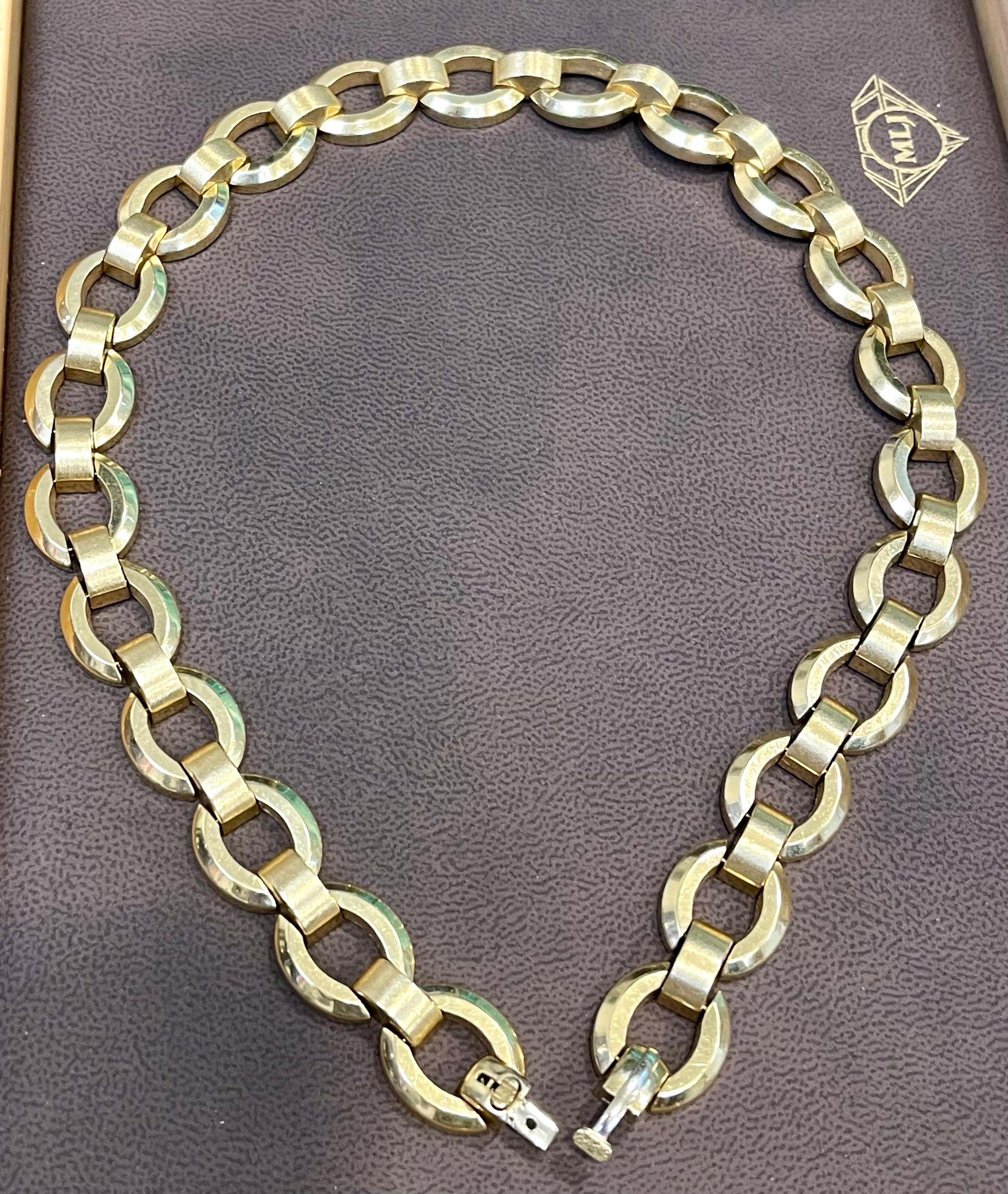 Designer Biffy's Italienisches Vintage 18 Karat Gelbgold  Ovale A Link Halskette 4