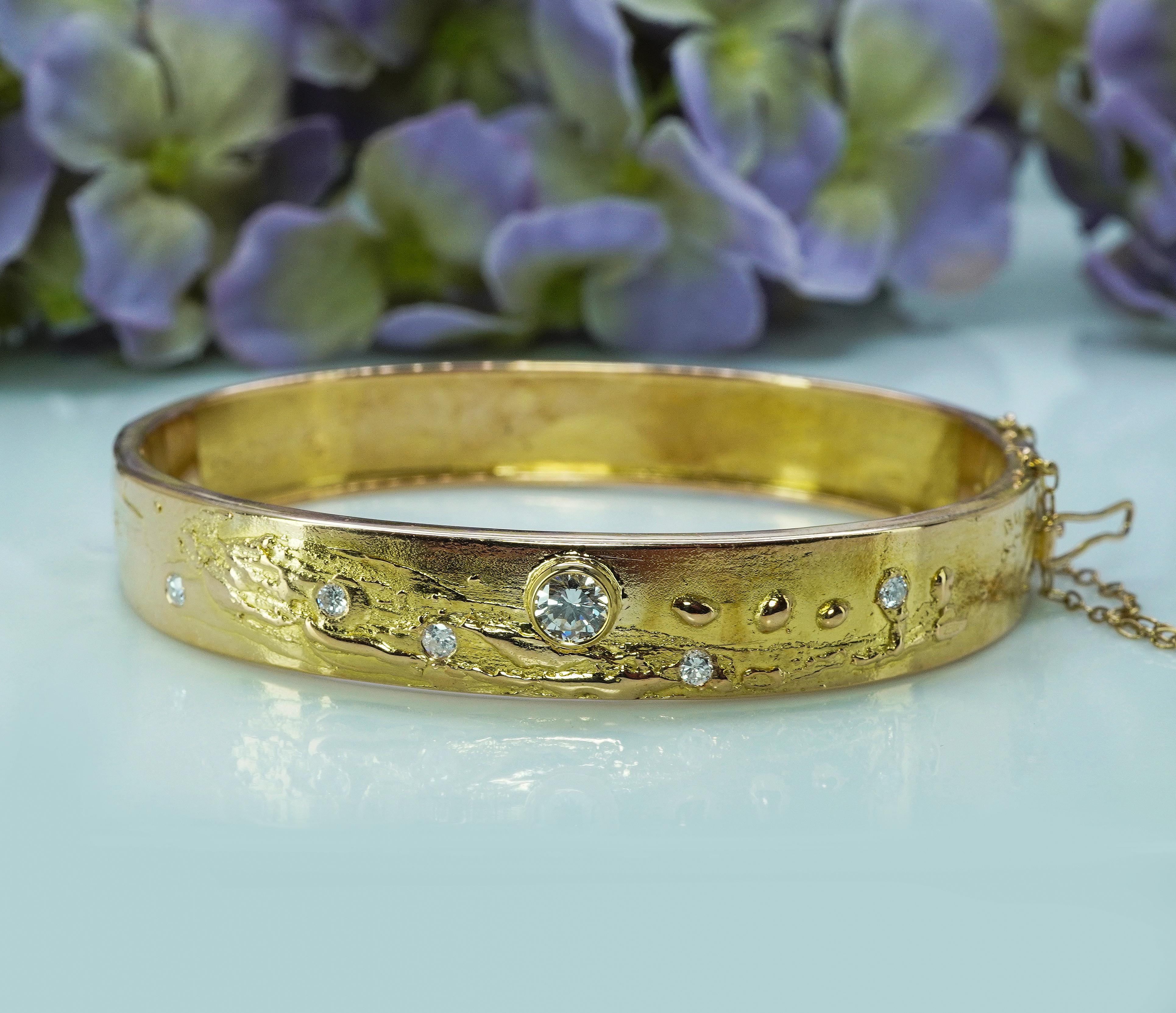 Moderniste Bracelet moderniste Bjorn Weckstrom Lapponia en or 14 carats et diamants en vente