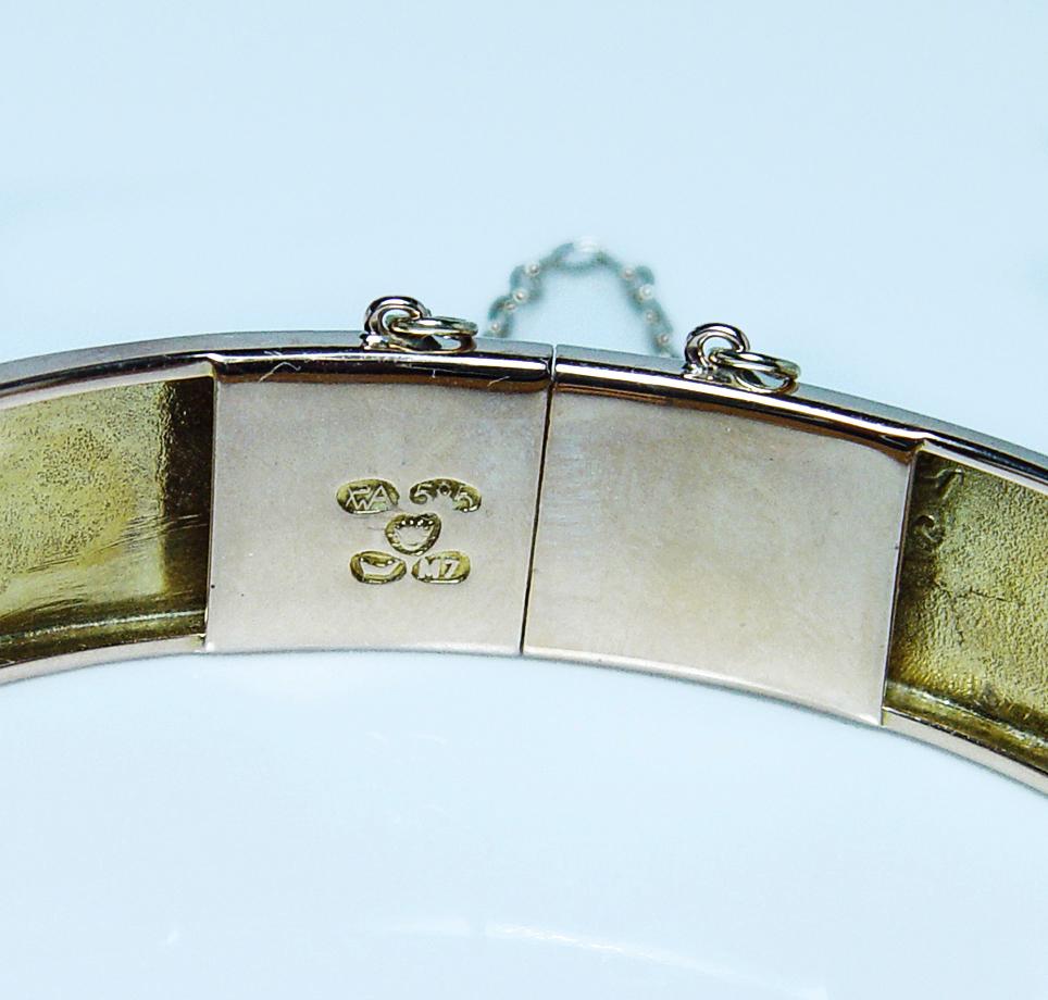 Bracelet moderniste Bjorn Weckstrom Lapponia en or 14 carats et diamants en vente 1