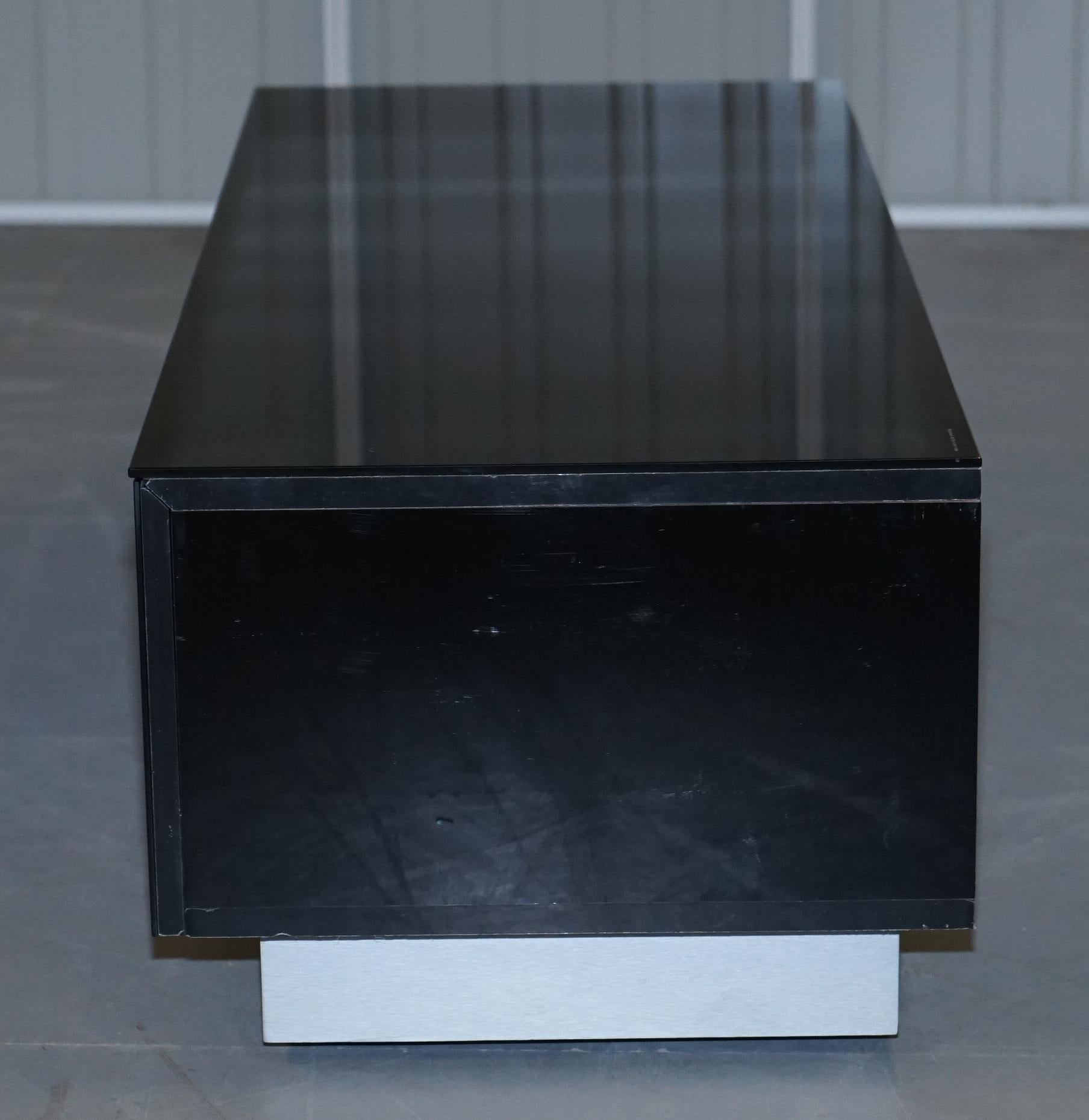 Designer Black Glass Bs EN 12150-1 Alphason Television Media TV Stand Table 1