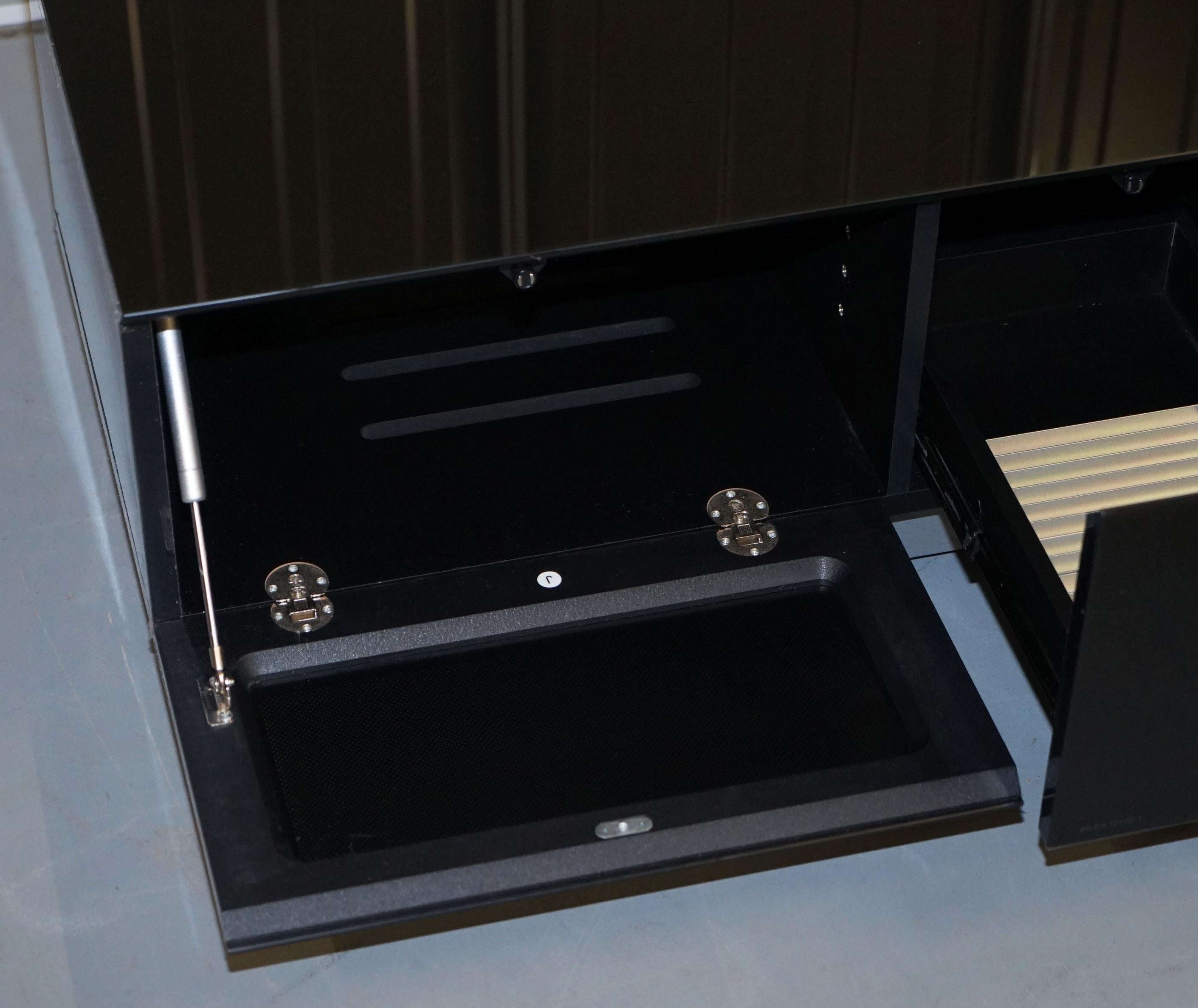 Designer Black Glass Bs EN 12150-1 Alphason Television Media TV Stand Table 3