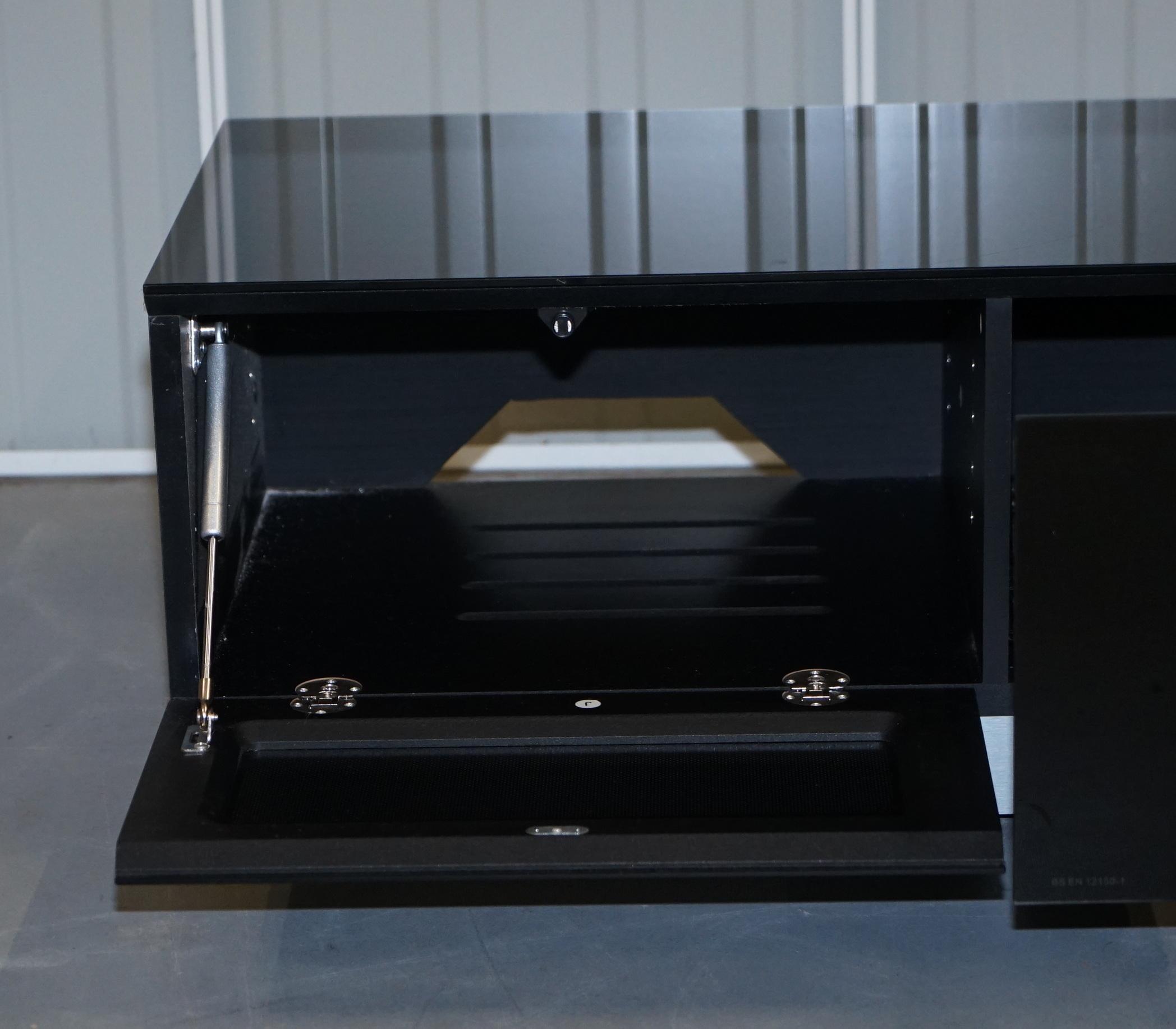 Designer Black Glass Bs EN 12150-1 Alphason Television Media TV Stand Table 8