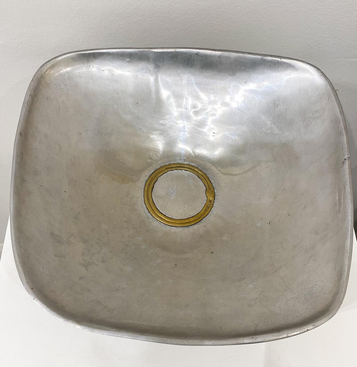Cuenco de diseño en aluminio y latón, David Marshall, España Español en venta
