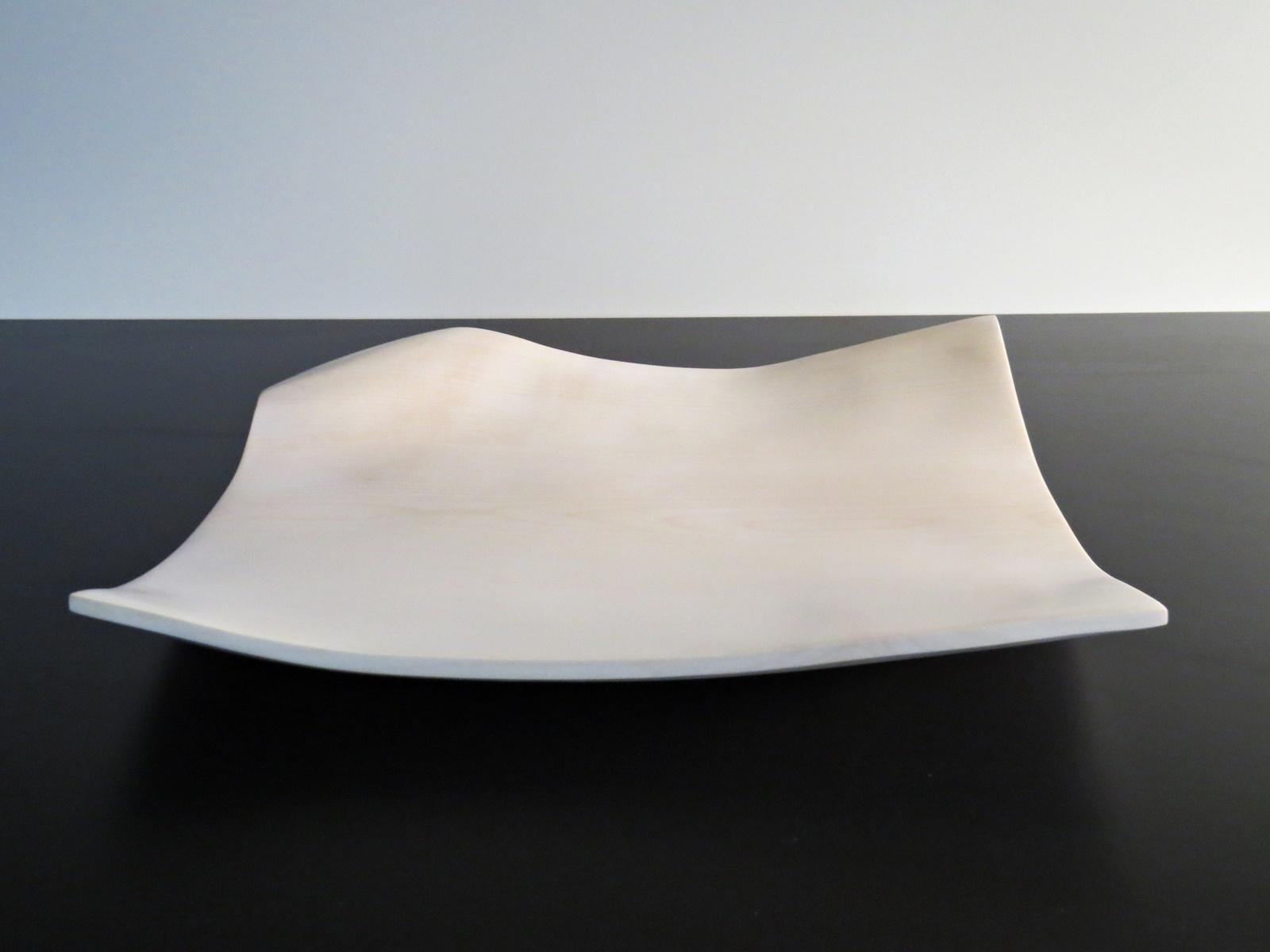 Contemporary Designer Bowl, Shell, Handcrafted in Germany, Solid Wood, Maple Organic Modern For Sale