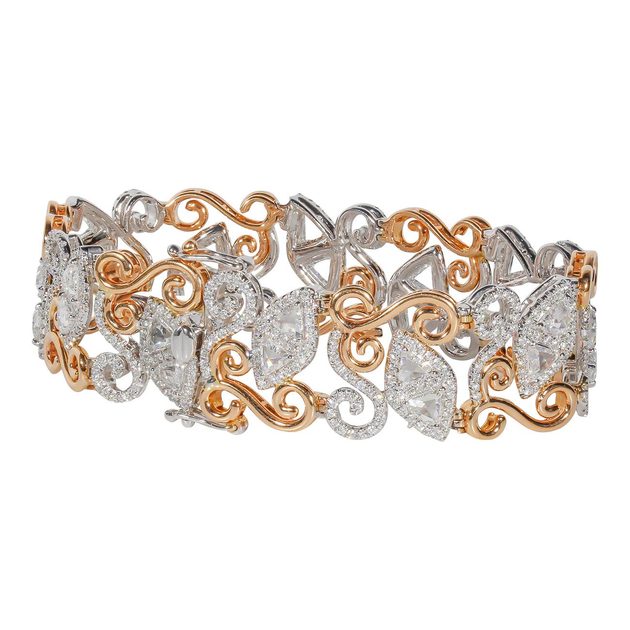 Designer-Armband mit runden Diamanten im Trilliant-Schliff. D7.94ct.t.w. (Trillionschliff) im Angebot