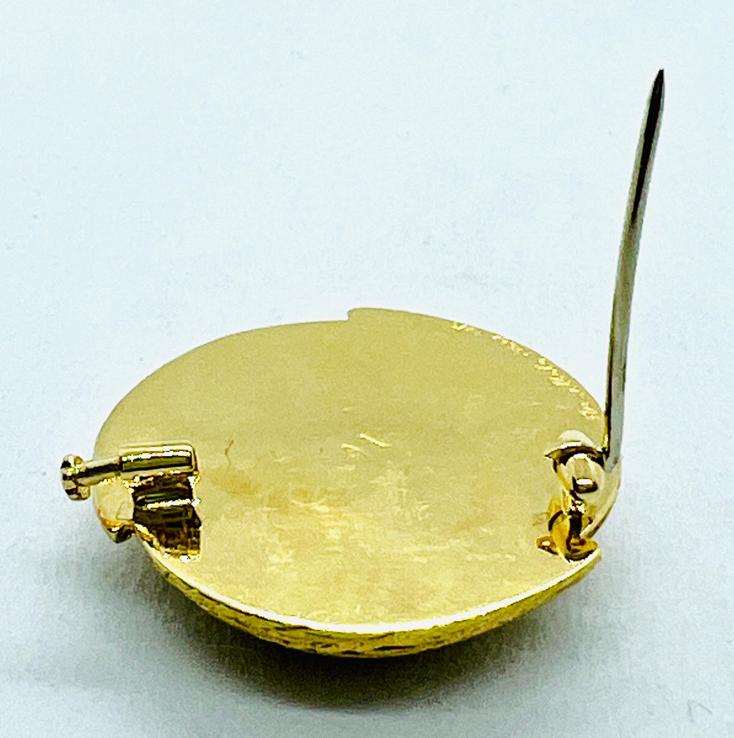 Buccellati, broche ronde tissée en forme de panier en or jaune 18 carats, 32 mm en vente 5