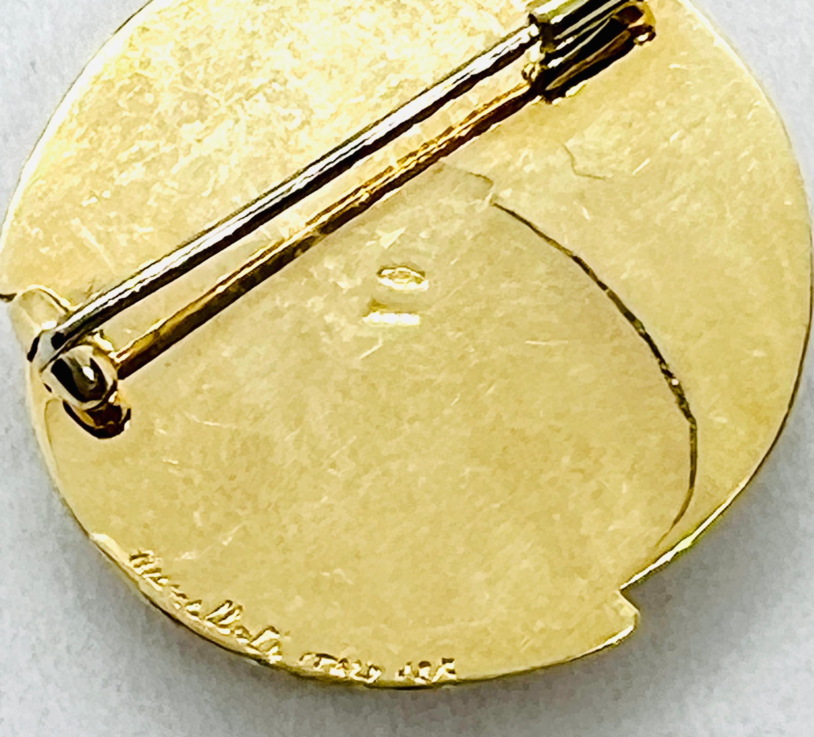 Buccellati, broche ronde tissée en forme de panier en or jaune 18 carats, 32 mm en vente 6