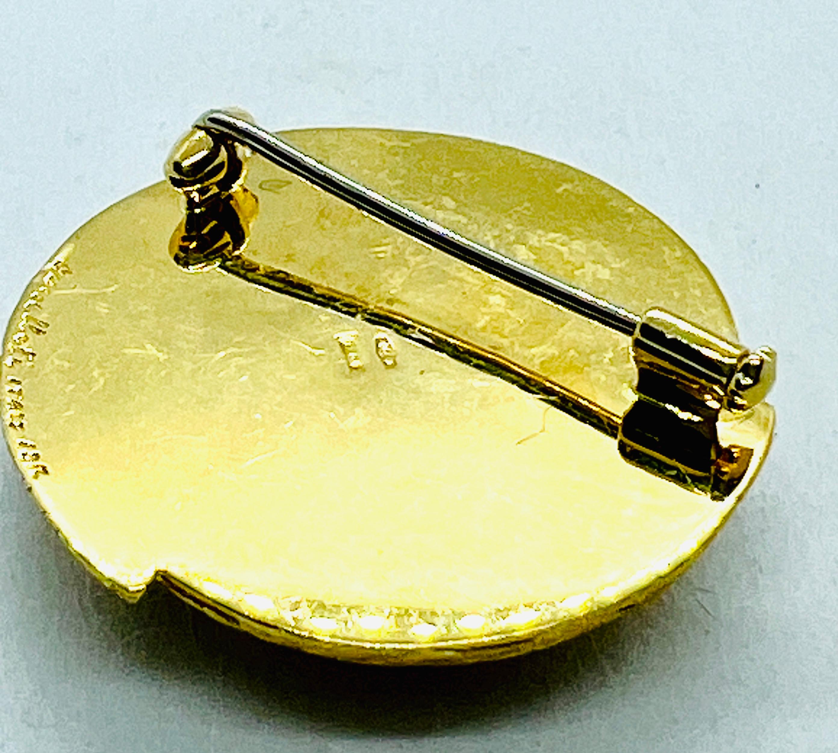 Buccellati, broche ronde tissée en forme de panier en or jaune 18 carats, 32 mm en vente 4