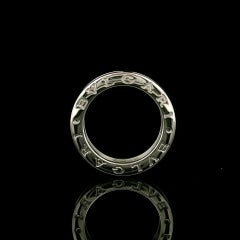 Designer Bulgari Designer Bulgari Massiv 18k Weißgold 4,9 mm B Zero 1 Ring Größe 50