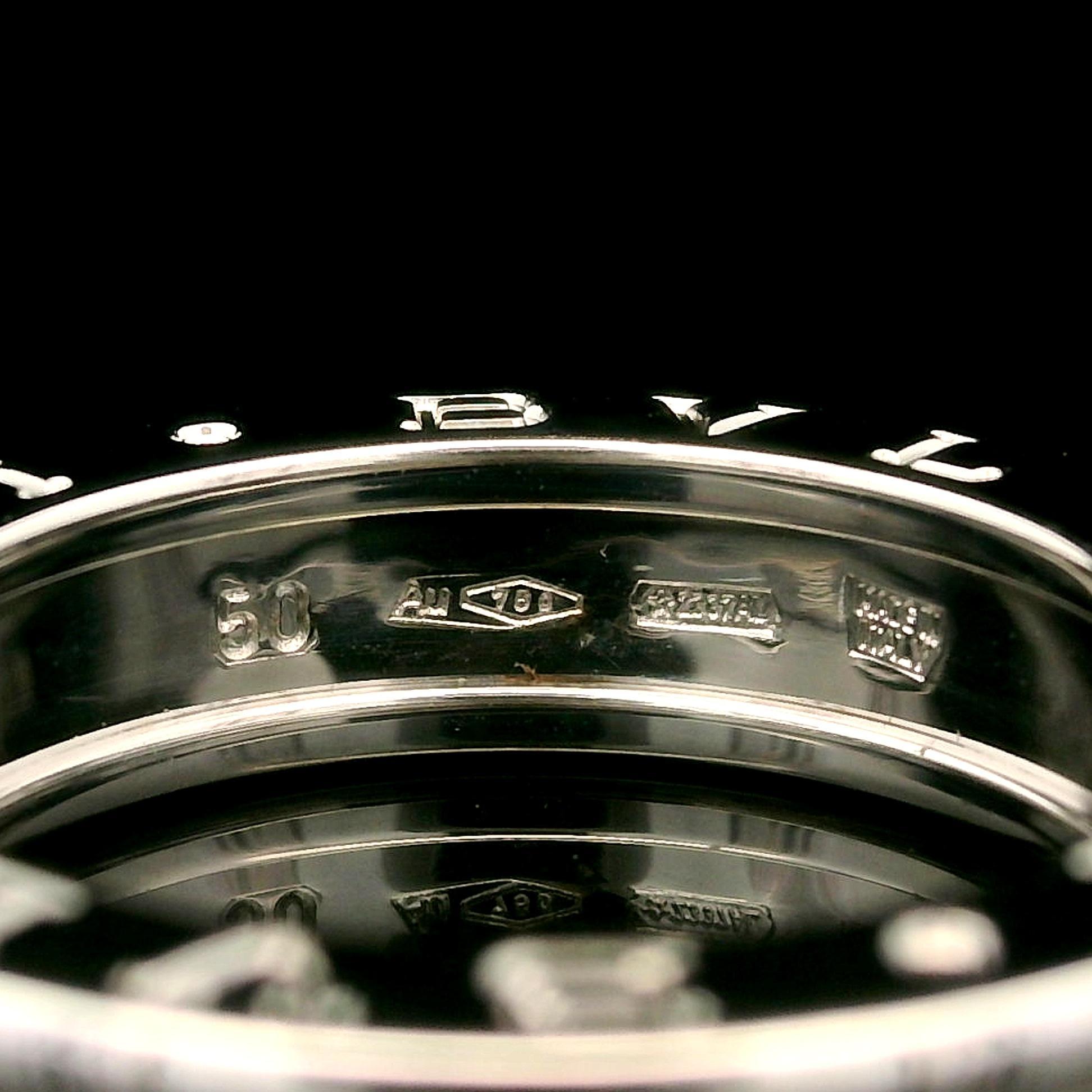 Bulgari, bague à anneau B Zero 1 en or blanc massif 18 carats 4,9 mm, taille 50 Excellent état - En vente à Montclair, NJ