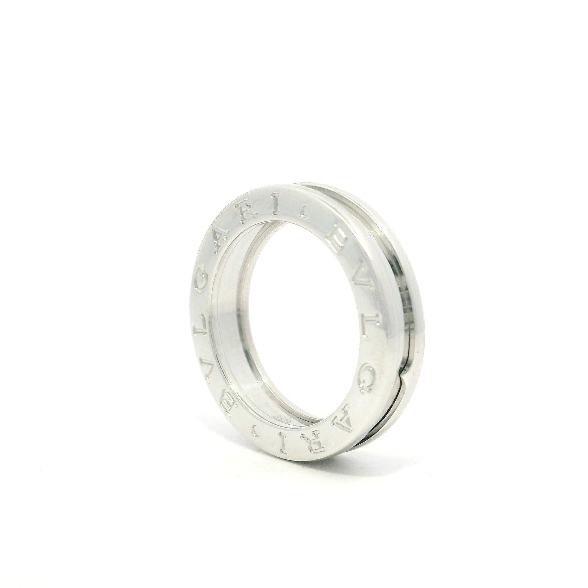 Bulgari, bague à anneau B Zero 1 en or blanc massif 18 carats 4,9 mm, taille 50 en vente 4