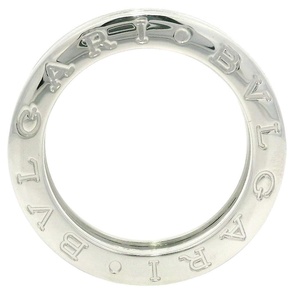 Designer Bulgari Solid 18k White Gold 4.9mm B Zero 1 Band Ring sz 50