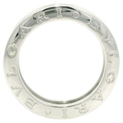 Designer Bulgari Designer Bulgari Massiv 18k Weißgold 4,9 mm B Zero 1 Ring Größe 50