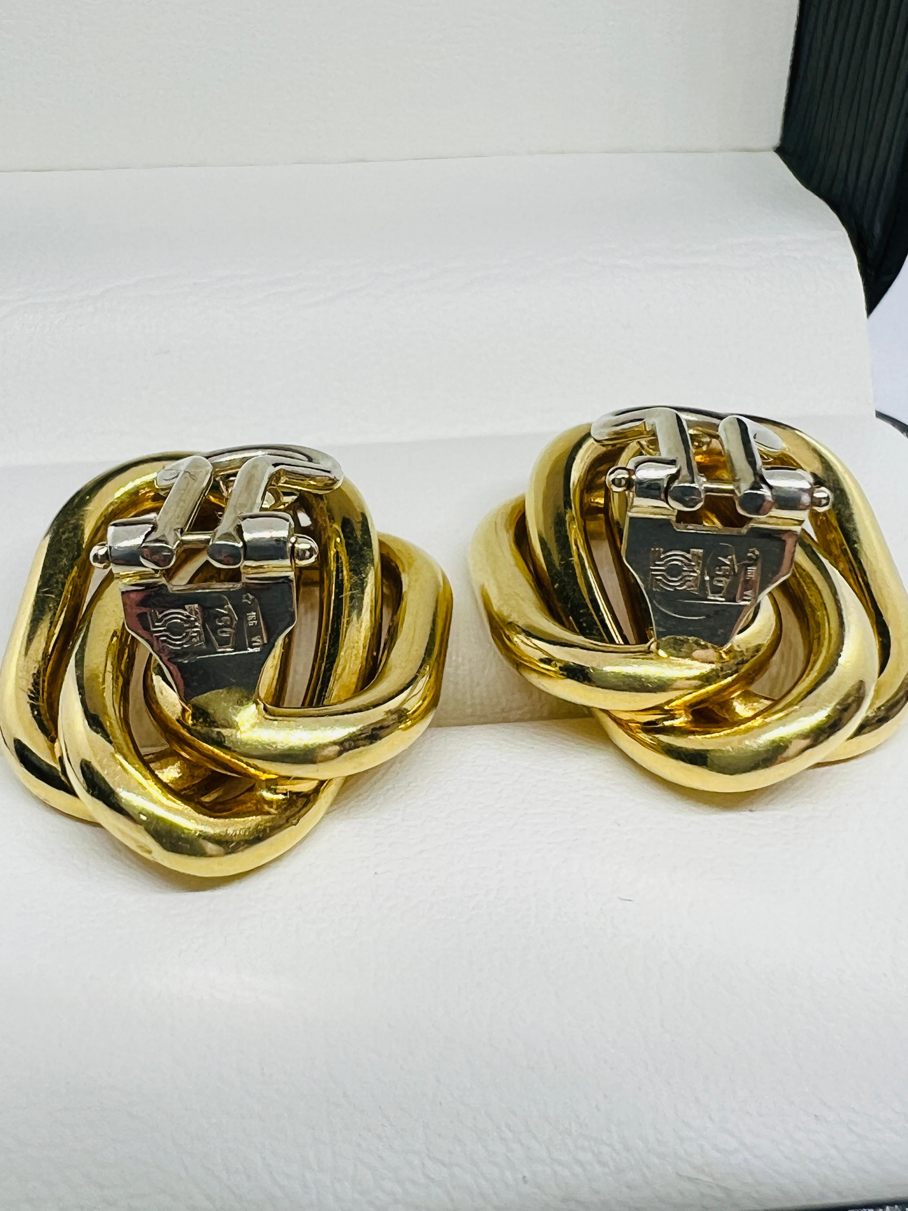 Designer Bvlgari 18K Yellow Gold Mid Century Modern Clip On Earrings 13.5 grams  3