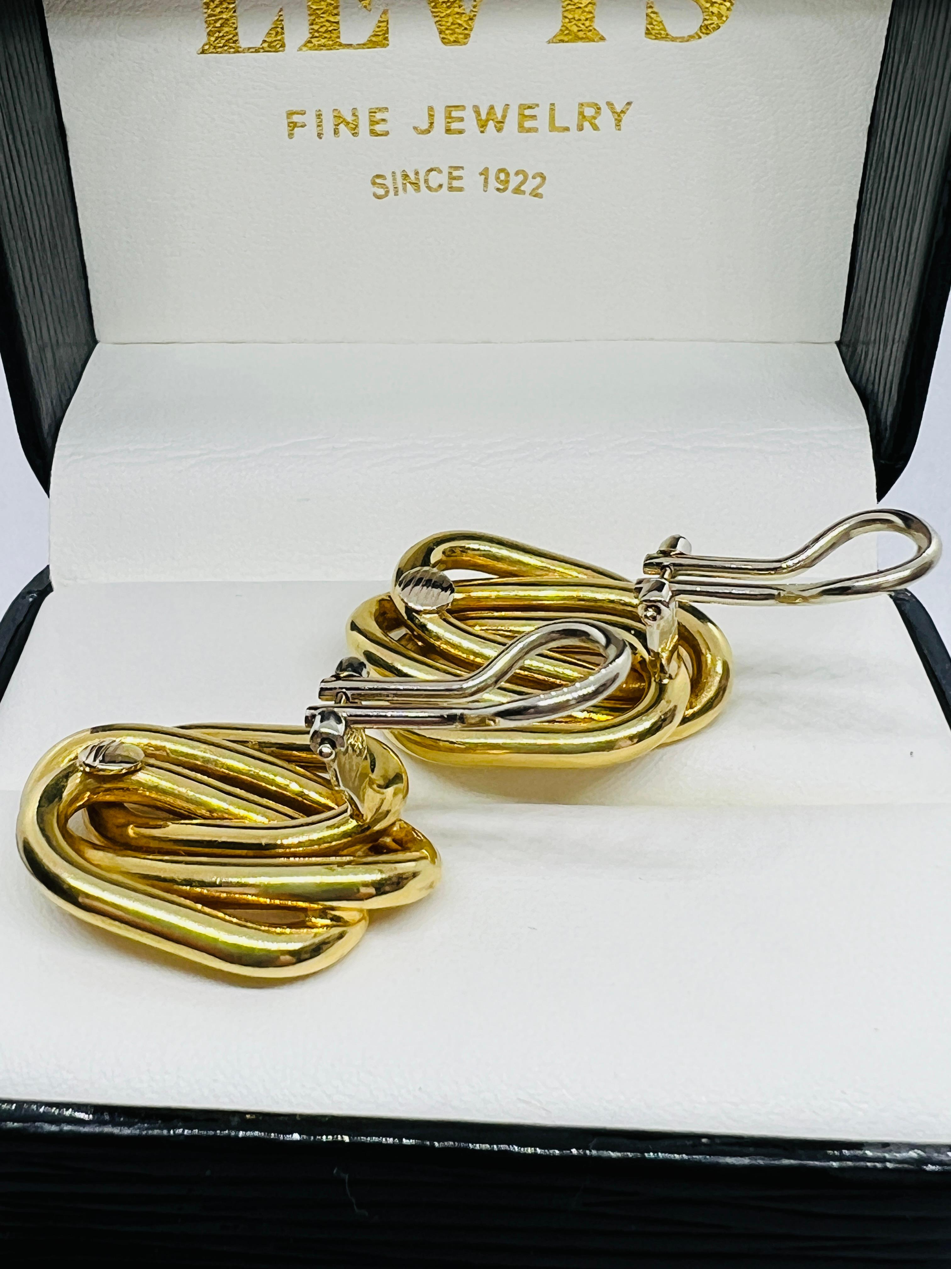 Designer Bvlgari 18K Yellow Gold Mid Century Modern Clip On Earrings 13.5 grams  4