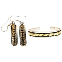 Designer C. Harrell: Hängeohrringe und Armreif aus 14-Karat-Gold und 925er Silber*