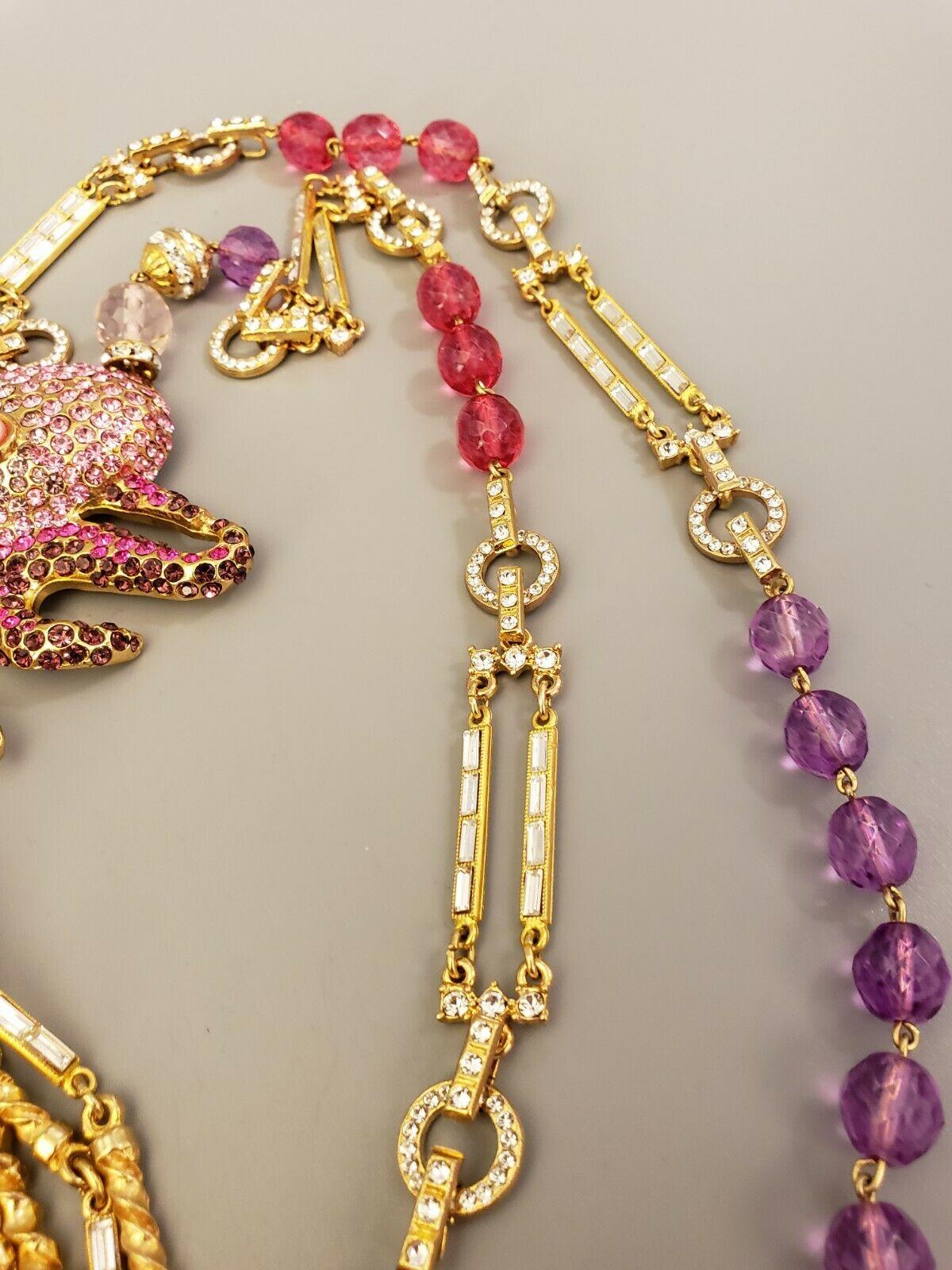 De las mujeres Diseñador Carlo Zini Firmado Pulpo Vintage Collar de Cristal de Pasarela Italia en venta