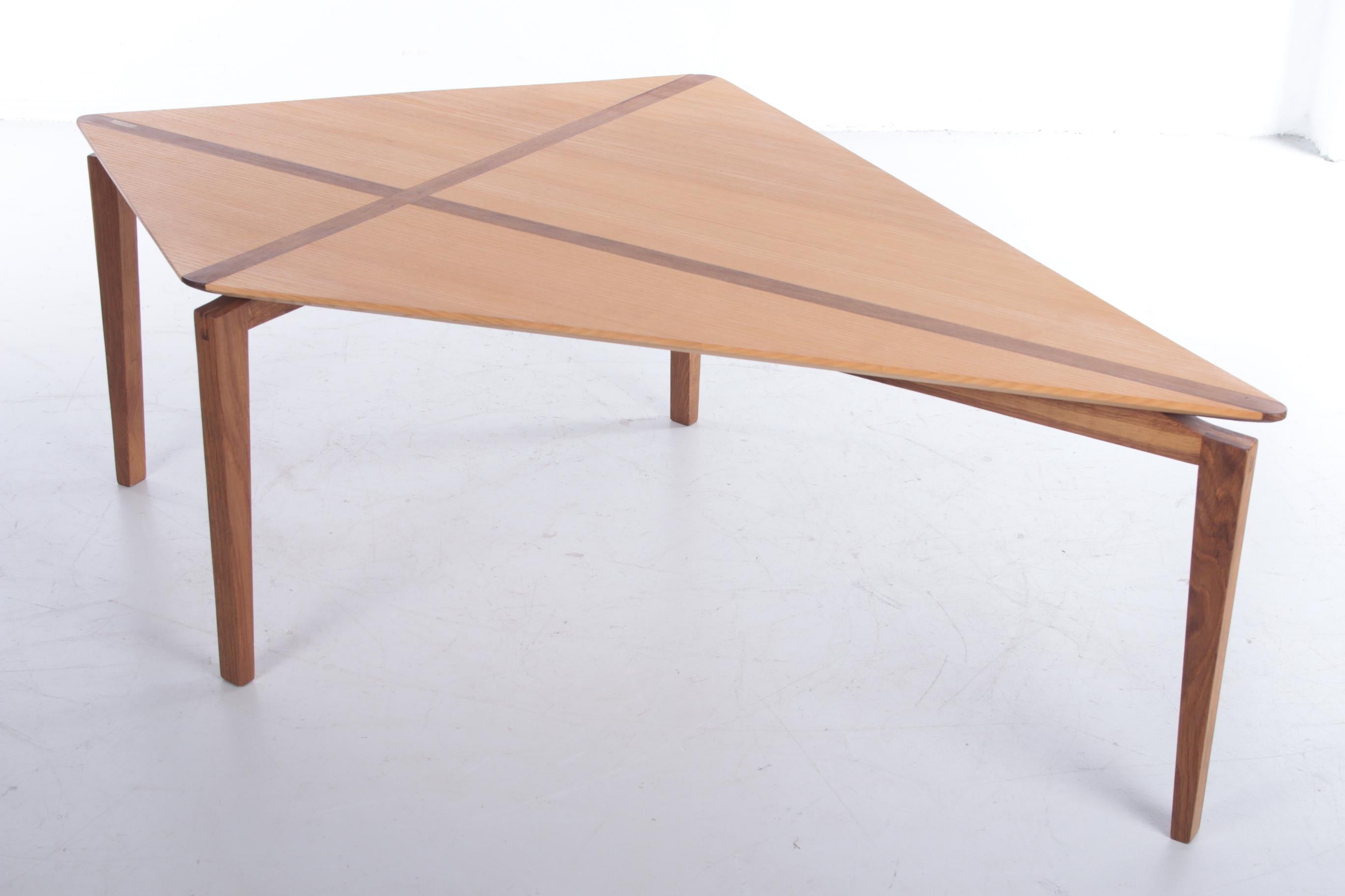 This is a coffee table made and designed by Stefan Göransson. It is made of beech wood with a very special tabletop that resembles a kite.

The various pieces of wood that have been incorporated into the design give the table a very stylish look.