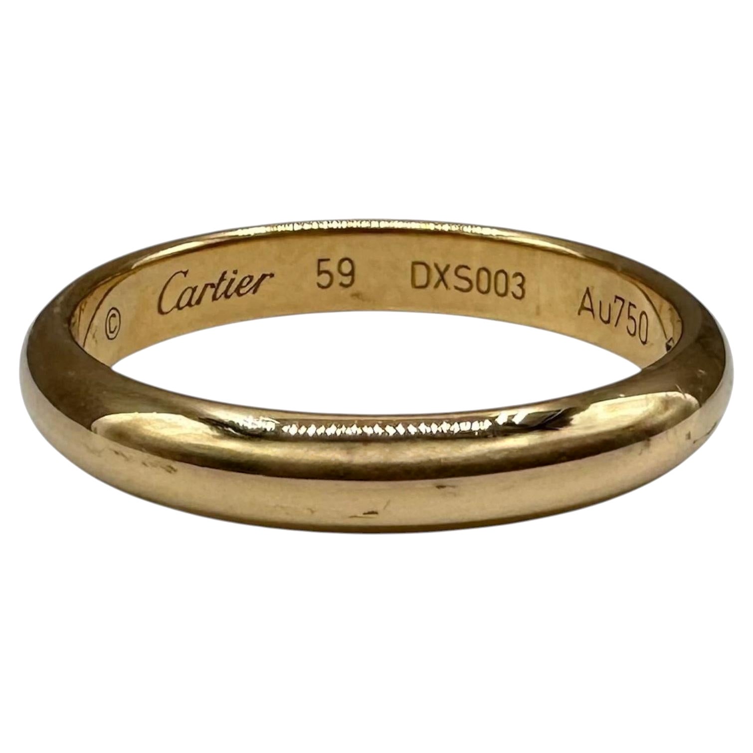 Designer Cartier 1895 Wedding Band 18kt Yellow Gold Size 59 With Papers