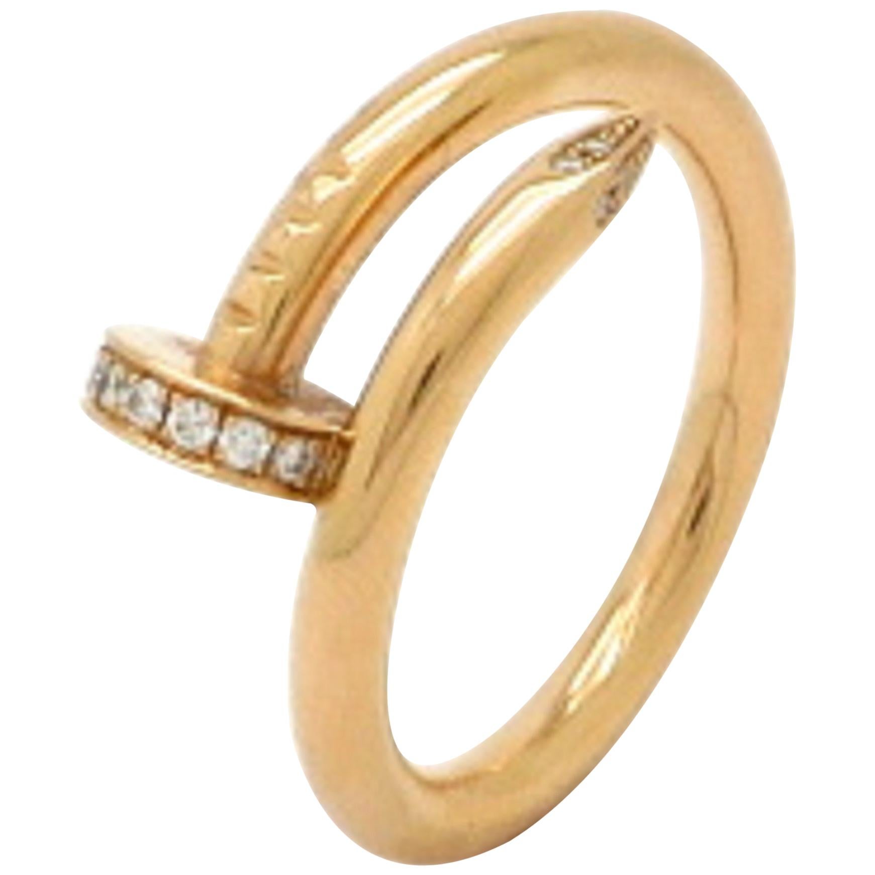 Designer Cartier Juste un Clou 14 Karat Rose Gold Ring