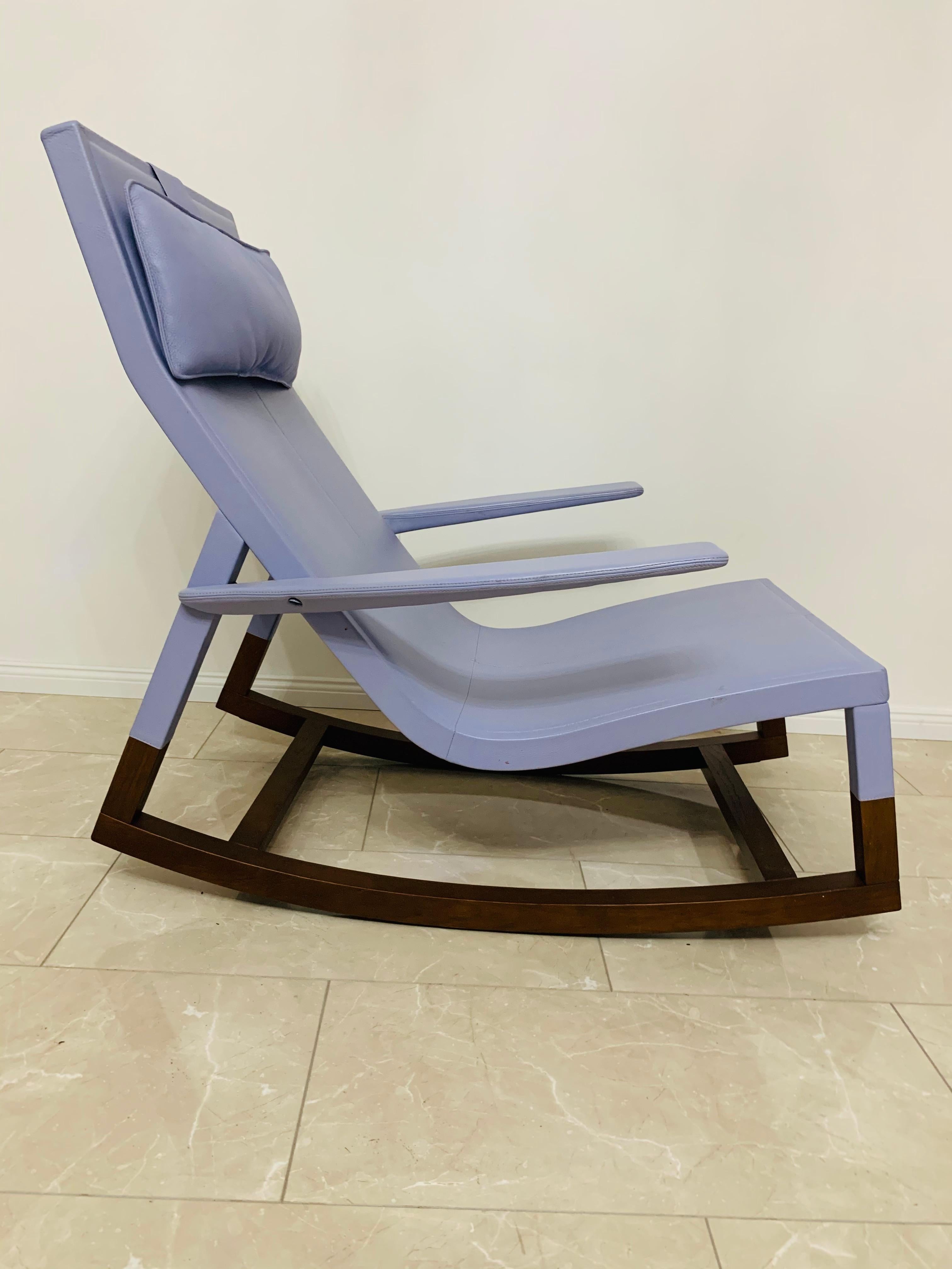 exclusive original Designer Chair light blue leather Poltrona Frau Don'Do  For Sale 8