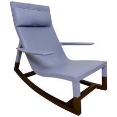 Exceptionnelle chaise de designer en cuir bleu clair Poltrona Frau Don''Do 