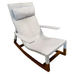 Chaise design Poltrona Frau Don''do Rocking Chair Blue