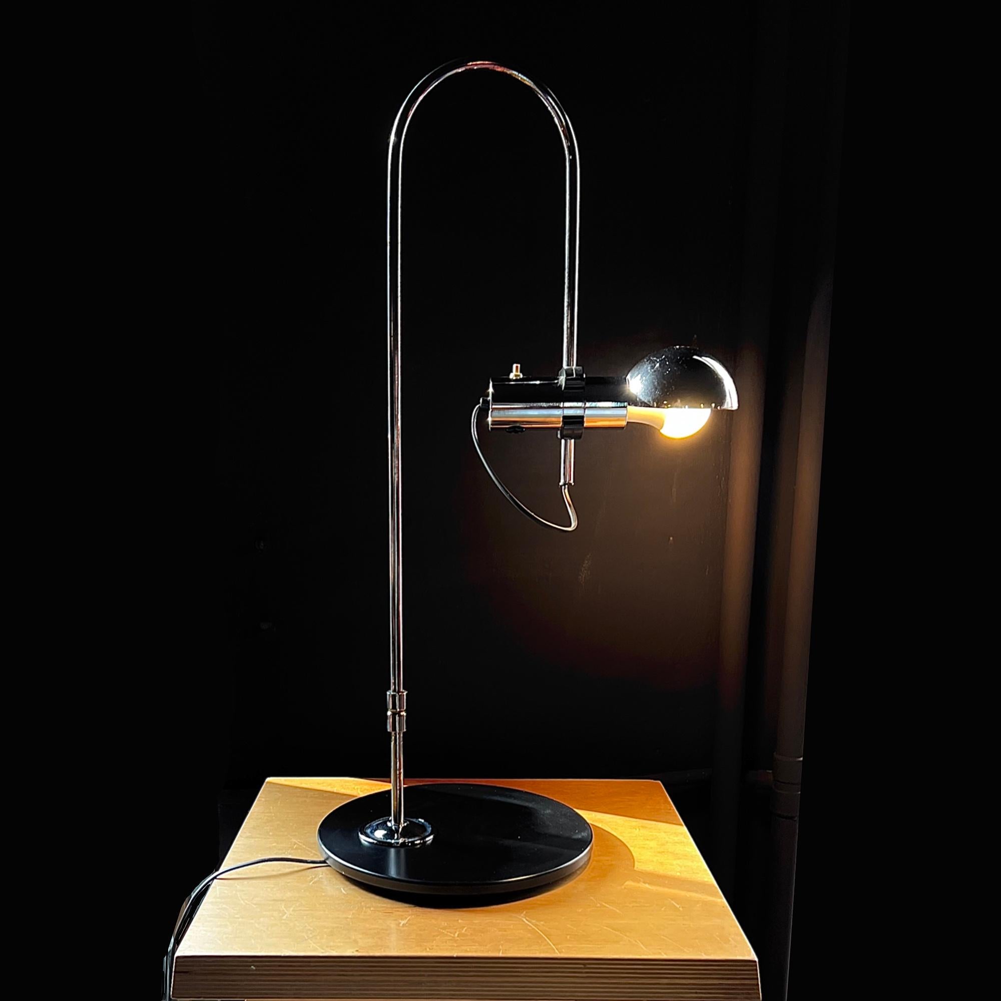 Designer Chrom Table Lamp Italy 1970s For Sale 2