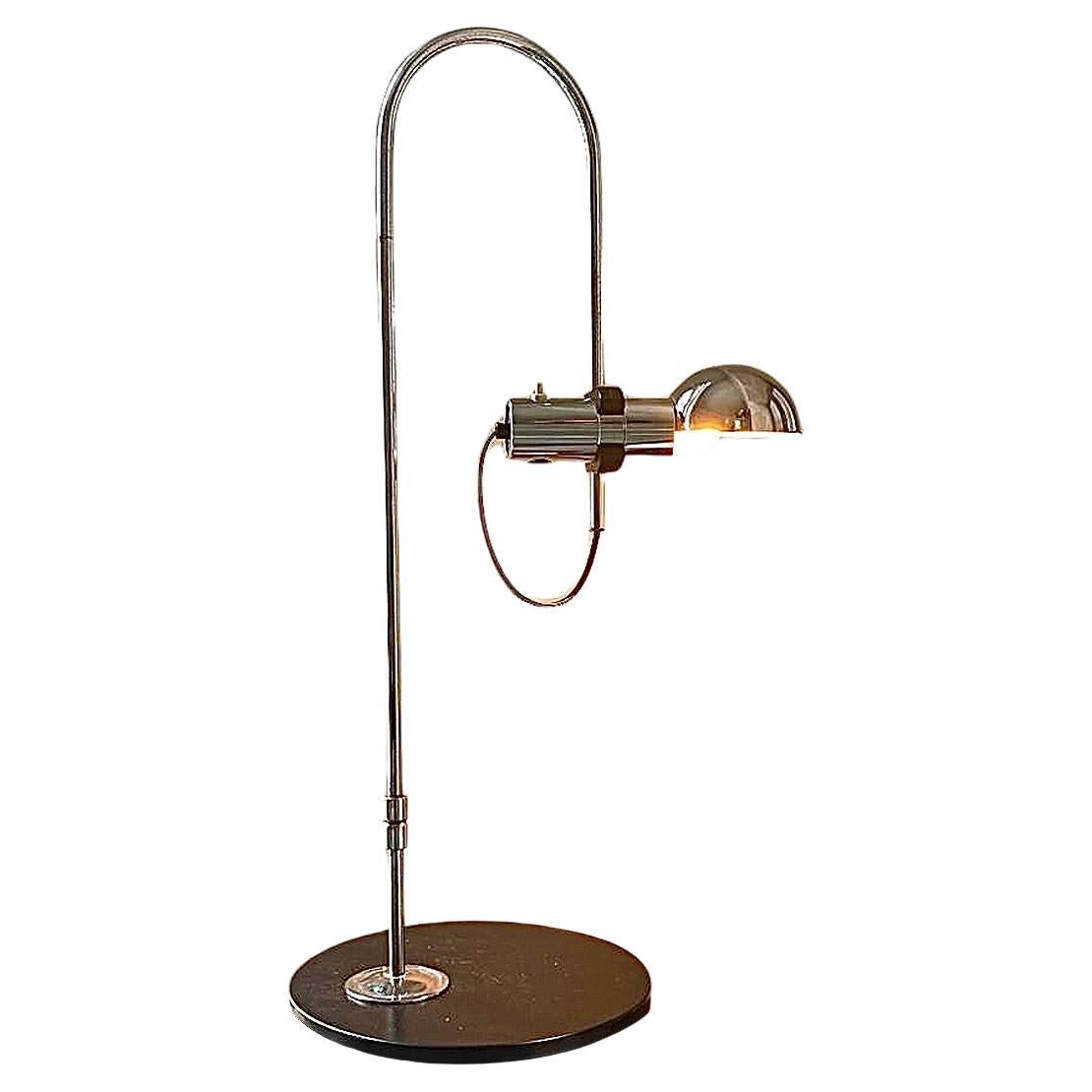 Designer-Chrom-Tischlampe, Italien, 1970er Jahre im Angebot