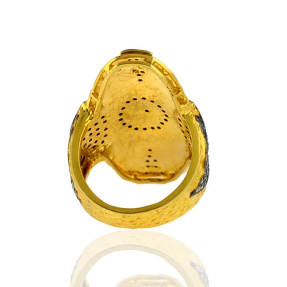 Designer Cocktail Handmade 14k Yellow Gold Ring with Diamonds is lovely and very royal looking.

Ring Size : 7 ( Can be sized )

14kt gold:8.16gms
Diamond:1.37ct

