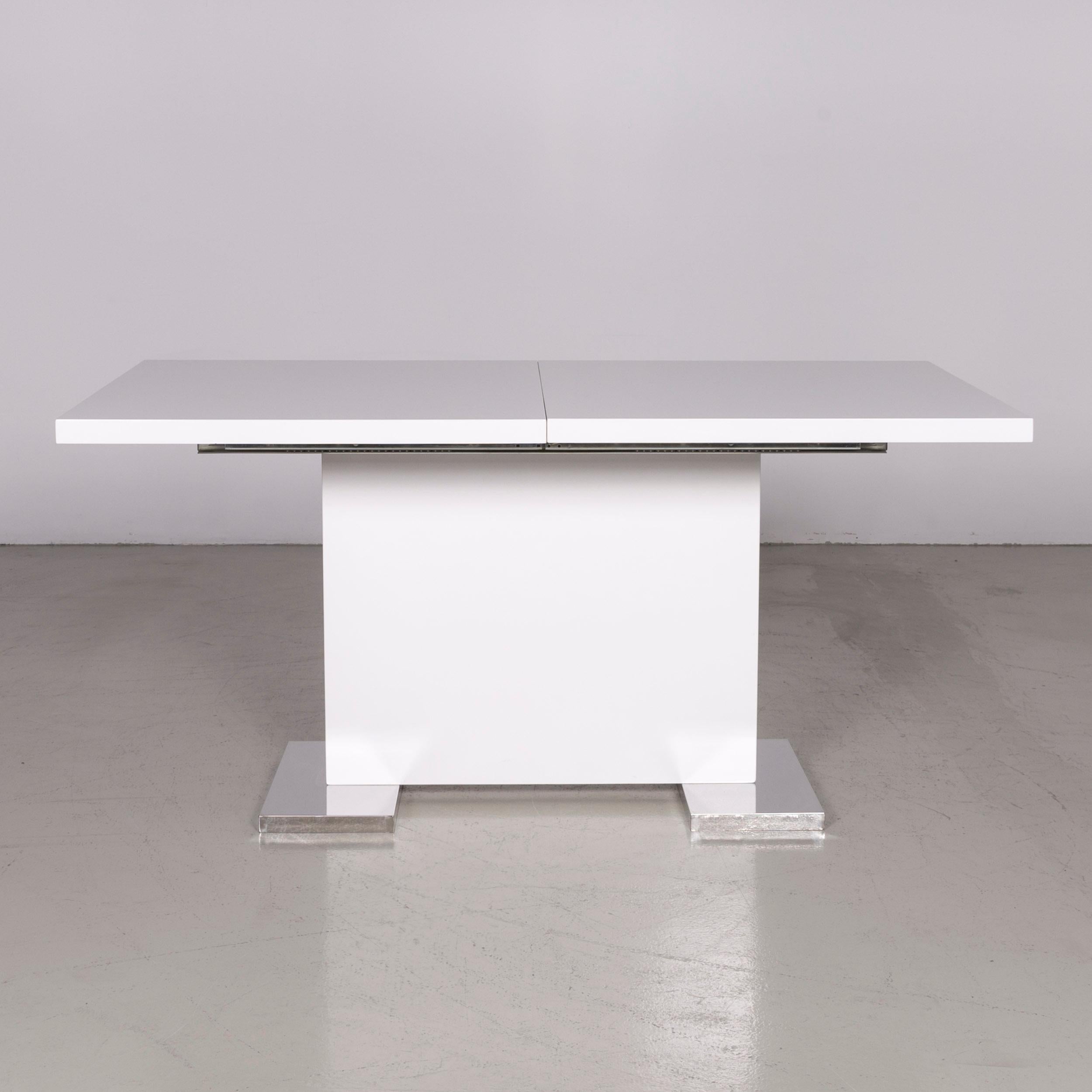 Designer Coffee Table White Glass Wood In Fair Condition For Sale In Cologne, DE