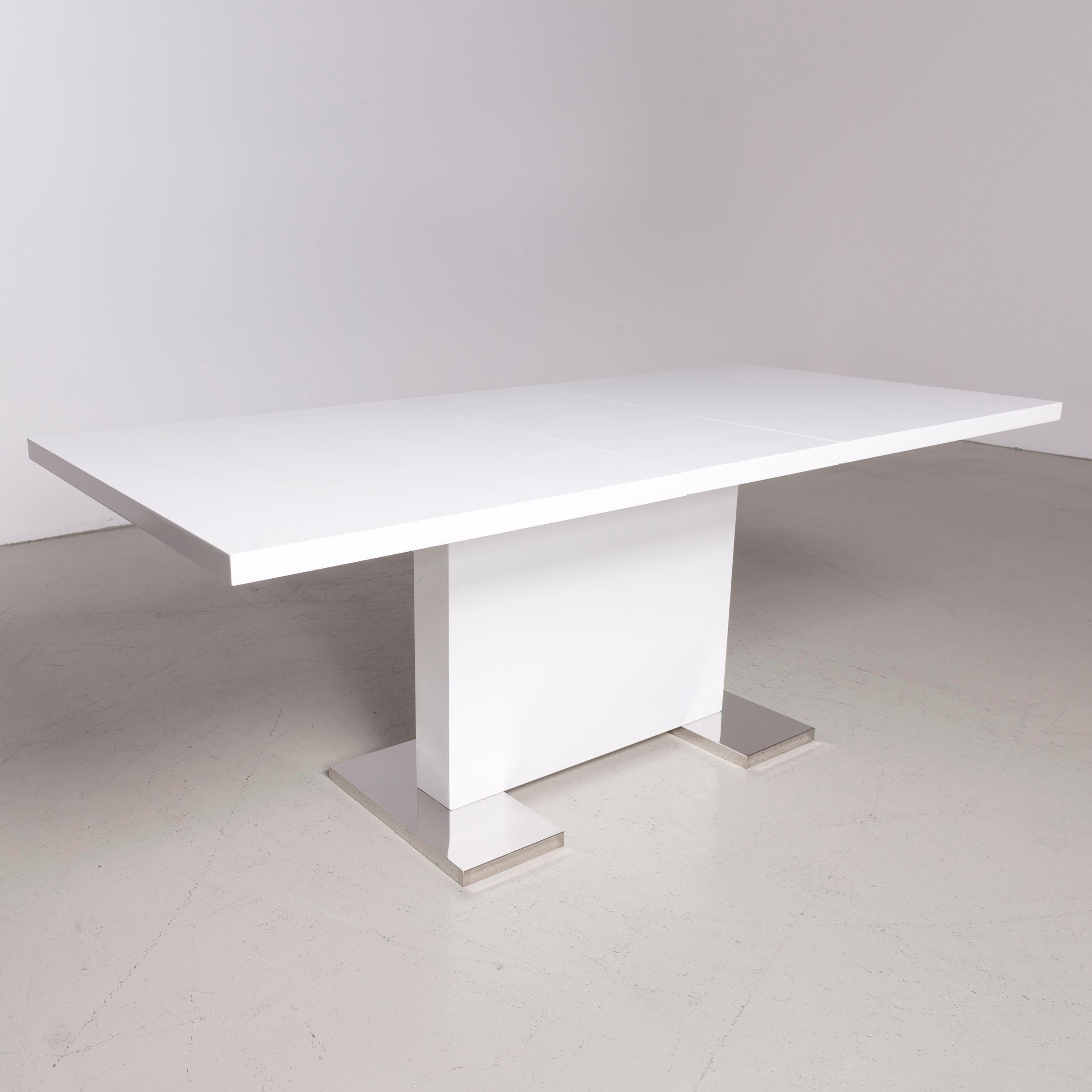 Contemporary Designer Coffee Table White Glass Wood For Sale