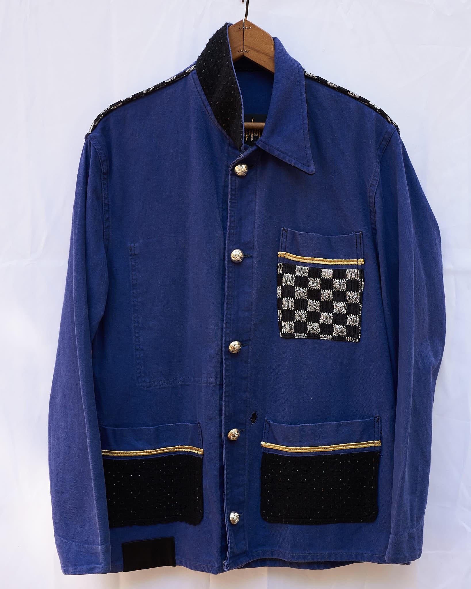 Designer Collectible Vintage Jacket Embellished French Work Blue Tweed J Dauphin 2