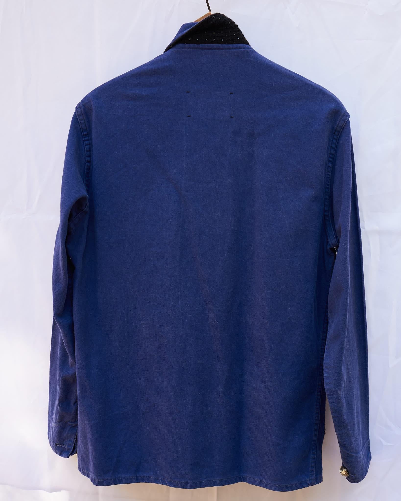 Designer Collectible Vintage Jacket Embellished French Work Blue Tweed J Dauphin 4